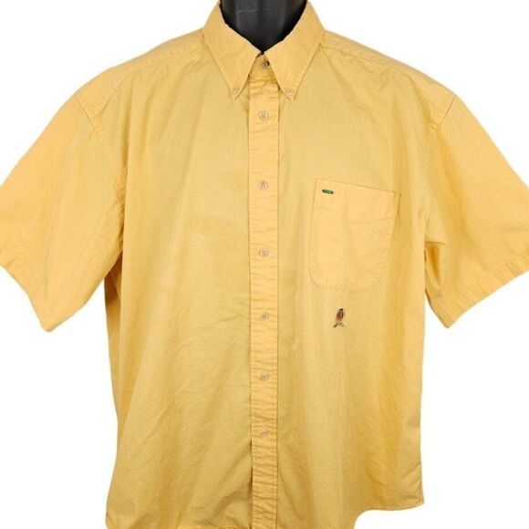 Vintage Tommy Hilfiger Shirt Mens Size XL Yellow 90s Button Down Streetwear - Picture 1 of 6